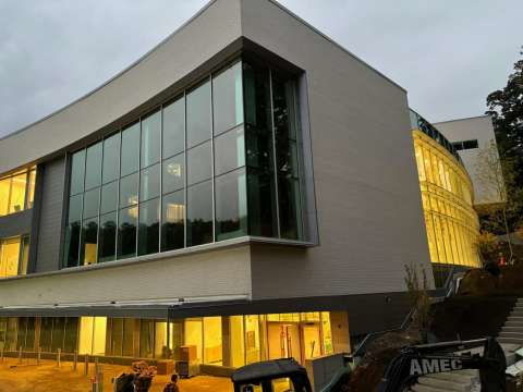 A stunning complex project nearly completed at the Hackley School.